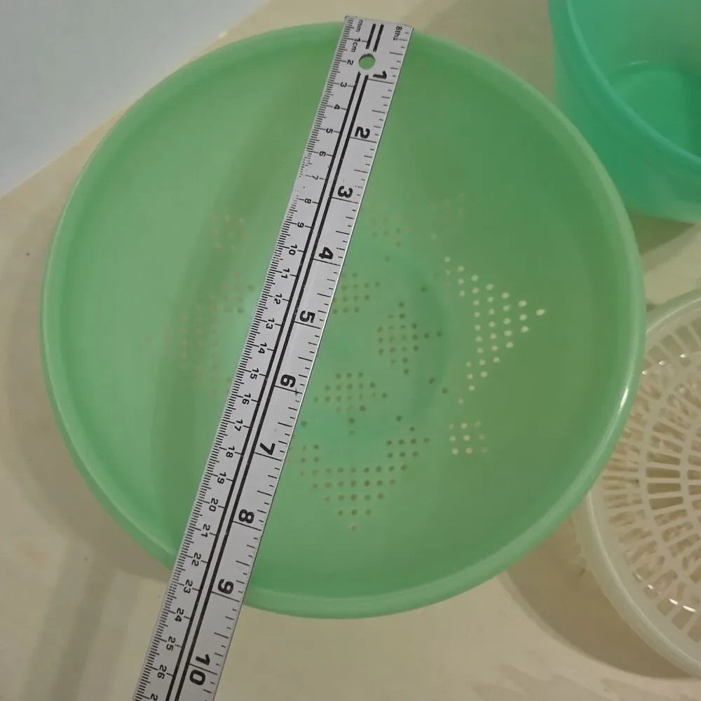 Tupperware Vintage Jadeite Green Colander 339 Crisp It 679 Berry Strainer 1830